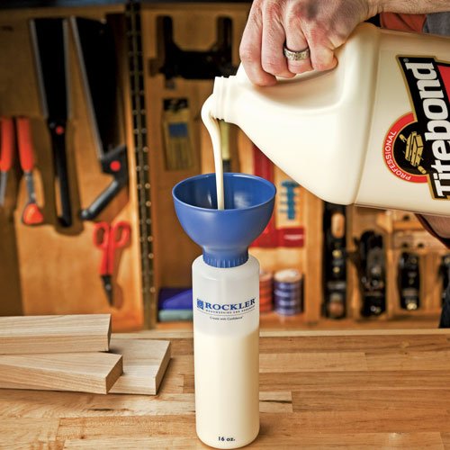 Rockler Wood Glue Applicator Set – Wood Working Glue Bottle (8oz) w/Glue Spout & Red Cap, Glue Line Centering Attachment, Silicone Glue Brush, & More ROCKLER