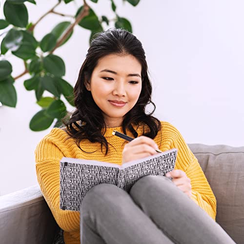 ARTEZA Journal Gift Set, 6 x 8 Inches, 96-Sheet Notebook with Double-Sided Lined Paper and 1 Black Ink Pen, Black and White Design, Office Supplies ARTEZA