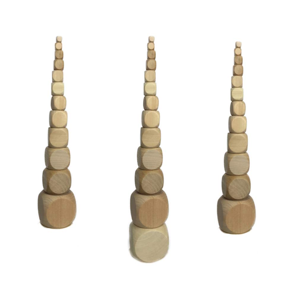 MAGICLULU Wooden Letters Square Wood Dice 50pcs Wooden Blank Six- Sided Dice Unfinished Wooden Blank Dice Wooden Cubes Wooden Square Blocks for DIY MAGICLULU