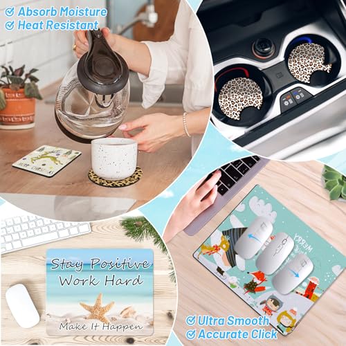 128 PCS Sublimation Blanks Products, Modacraft Christmas Ornaments Crafts Sublimation Starter Kit with Instruction Manual, Blank Makeup Bag Fridge Modacraft