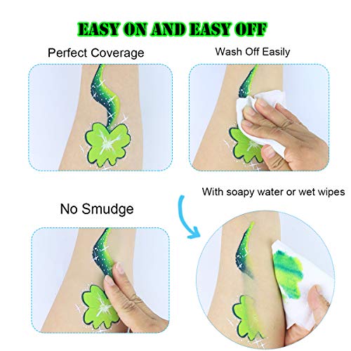 Bowitzki Professional Face Painting Kit For Kids Adults12 x 10gm Face Paint Set Stencil One Stroke Split Cakes Palette Non Toxic Rainbow Flora Bowitzki