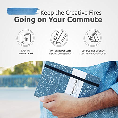 B6 Small Sketchbook for Drawing - Drawing Notebook with Thick 120 GSM Acid-Free Ivory Paper, Cute Hardcover Art Sketchbook with Sturdy Binding - B6 5 ZenART Supplies