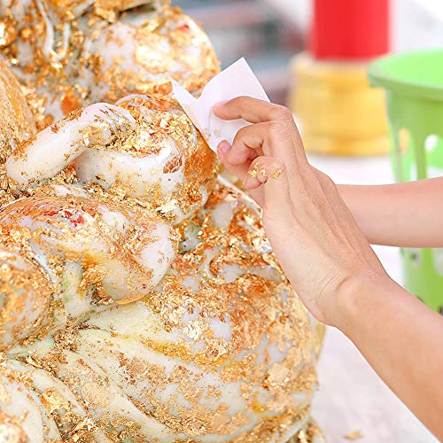 Gold Leaf Sheet for Resin, Paxcoo 300 Sheets Gold Flakes for Resin Nail Foil for Resin Jewelry Making Slime, Nail Arts, Gilding Crafting, Paint, PAXCOO