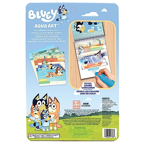 Horizon Group USA Bluey Aqua Art - Reusable Water Reveal Activity Pages With Water Pen for No-Mess Drawing and Coloring Horizon Group USA