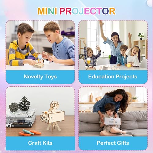 STEM Projects for Kids Ages 8-12, 5 Set STEM Kits, 3D Wooden Puzzles, STEM Toys for Boys Age 8-10, DIY Educational Science Building Kit, Ideal Gifts Poraxy