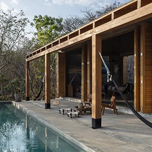 AXWHYS 4×4 Post Base 4 Pcs, (Inner Size 3.5x3.5) Post Brackets, Heavy Duty Black Metal Powder-Coated Thick Steel Post Anchor Outdoor for Support Deck AXWHYS