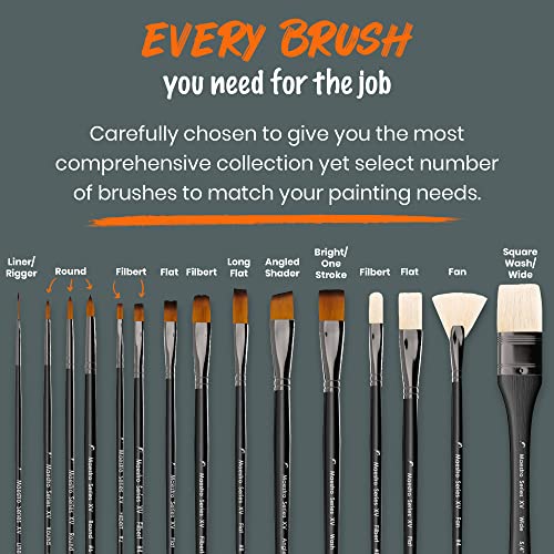 Professional Paint Brushes Art Supplies. Artist Paint Brushes for Oil, Acrylic Painting on Canvas, Watercolor, Gouache. 15pc Travel Bag Brush Holder D'Artisan Shoppe