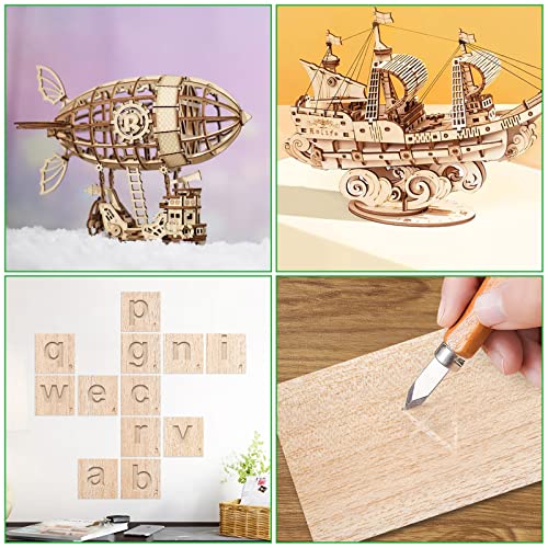 20 Pieces Balsa Wood Sheets 1/8 Inch Thick 12 x 4 Inch Unfinished Wooden Board for Craft Hobby Model Making Models of House Airplane Ship Boat DIY ACXFOND