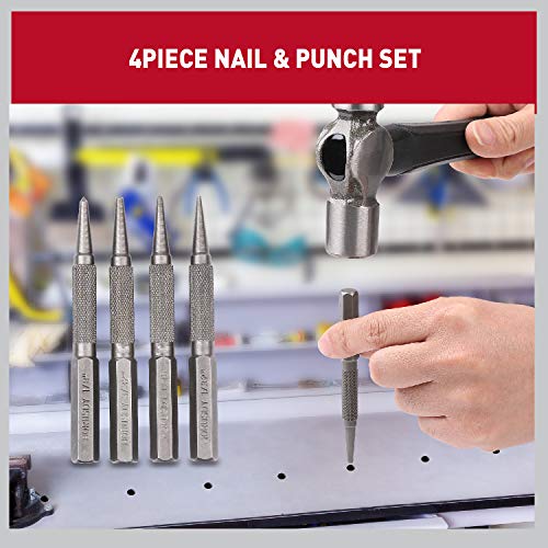 HORUSDY 4-Piece Nail Setter Punch and Center Punch Set HORUSDY