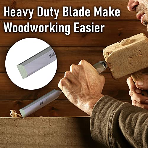 6 Piece Wood Chisel Set Woodworking Chisel Kit with Chrome-Vanadium Steel and hornbeam Handles, Premium Wooden Case for Carpenter Craftsman Gift for MKC