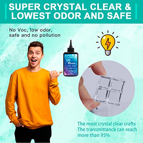 JDiction New UV Resin Kit with Light, Crystal Clear Hard Resin Sunlight Curing UV Resin Beginner Kit for Jewelry, Doming, Coating, and Casting, DIY JDiction
