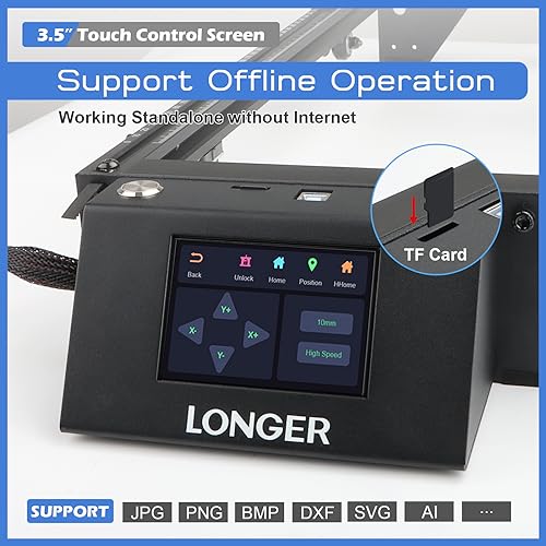 Longer Ray5 10W Laser Engraver, High Accuracy Laser Engraving Machine with 0.06×0.06mm Compressed Spot, 3.5 Inch Touchscreen, 60W Laser Cutter for Naccolly