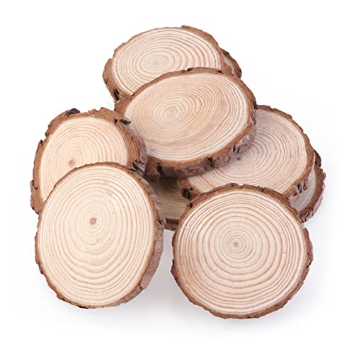SUPVOX 5pcs Unfinished Rustic Wood Slices Small Wood Slices Wood Discs for Centerpieces Unfinished Wood Kit Circles Crafts Wooden Round Crackers Bulk SUPVOX