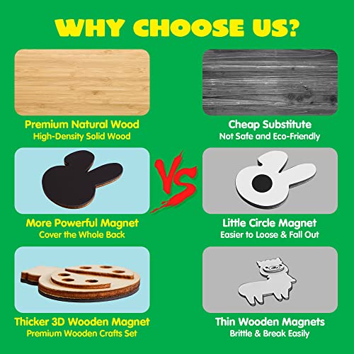 JOYIN 13 Wooden Magnet Creativity Arts & Crafts Painting Kit for Kids, Decorate Your Own Painting Gift for Easter Basket Stuffers, Birthday Parties JOYIN