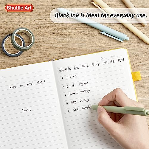 Shuttle Art School & Work Supplies Bundle, 11 Pack Mild Gel Ink Pens in black ink, 0.5mm Tip + 30 Pack Black Retractable Gel Pen Refills 0.7mm for Shuttle Art