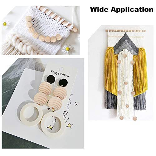 OLYCRAFT 200PCS Threaded Wooden Beads 12mm Beehive Beads Undyed Round Wood Honeycomb Beads Unfinished Threaded Wooden Beehive Spacer Beads Round OLYCRAFT