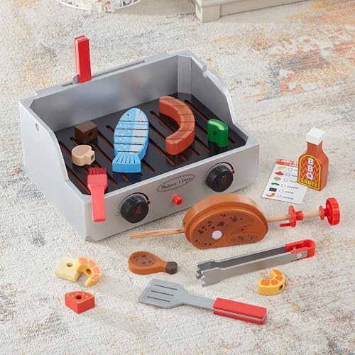 Melissa & Doug Rotisserie and Grill Wooden Barbecue Play Food Set (24 pcs) Melissa & Doug