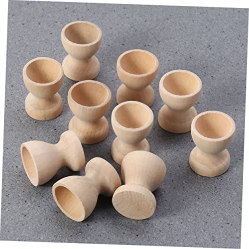 Zerodeko 12pcs Hand Painted Egg Tray Easter Egg Cup Unfinished Egg Cup Easter Egg Holders Montessori Egg Cup Toy Egg Holder for Boiled Eggs Egg Zerodeko