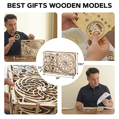 WOODEN.CITY Kinetic Wood Sculpture - Kinetic Art Table 3D Puzzle - Spinning Art-Handmade Kinetic Sculpture - Optical Illusion Sculpture Kinetic Wall WOODEN.CITY