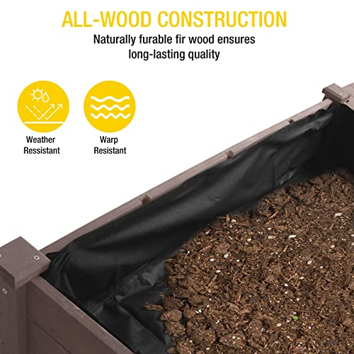 Aivituvin Raised Garden Bed, Elevated Wood Planter Box with Legs Stand for Backyard, Patio, Balcony w/Bed Liner, for Vegetables Flower Herb Aivituvin