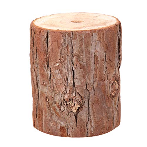 EXCEART Tree Stump Round Wood Stump Flower Bark Holder Flower Arrangement Stand Place Card Wooden Holder Plant Rack Stand for Garden Household Living EXCEART