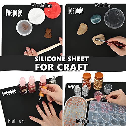Foepoge 27.9”x20” Extra Large Silicone Sheet for Crafts, Nonstick Silicon Mat for Resin, Epoxy Art Placemat for Jewelry Casting, Reusable Painting Foepoge