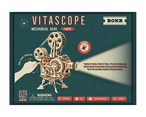ROKR Vitascope 3D Wooden Puzzle - Vintage Movie Projector Model Kit for Adults ROKR