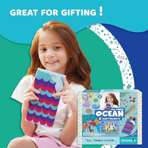 jackinthebox Under The Sea Themed Craft Kit | Includes Beautiful Felt Mermaid Sewing Kit | 6 Different Crafts-in-1 | Best Gift Girls Ages 6 to 10 jackinthebox