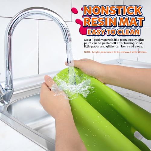 LEOBRO Silicone Mat for Resin Molds, 2 Pack 59.5 x 49.5 cm Large Silicone Mats for Crafts, Thick Nonstick Silicone Craft Mats for Resin Molds, LEOBRO