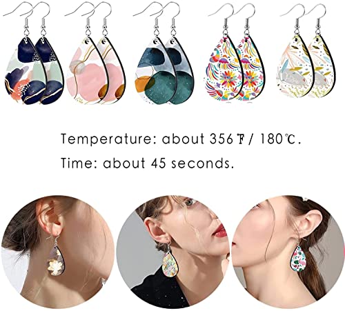 Phinicco 136 pcs Sublimation Earring Blanks 30 PCS Earrings with Earring Hooks and Pliers Jewelry Craft Kit for Sublimation Jewelry Making Earring Phinicco