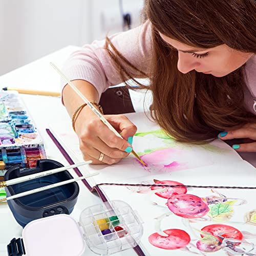 Airtight Paint Saver Storage Palette Box, 16-Well Palette Box with Lid, Include Paint Brush Basin, Perfect for Gouache, Acrylic, Watercolor and Oil DUGATO