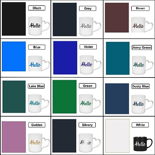 UNIXYZ Colored Laser Engraving Marking Paper for CO2 Diode DIY Laser Engraver Machine Tools for Ceramics Glass Crystal Stone Tiles (12 Colors + UNIXYZ