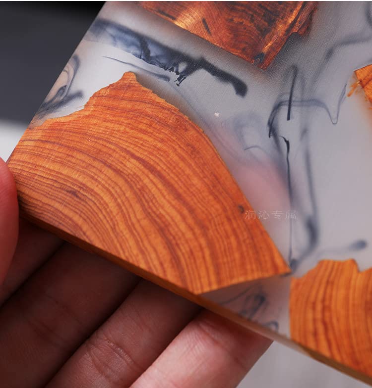 4Pcs Hadmade Drink Coaster Set Modern Wooden Coasters Epoxy Resin Cedar Coster for Coffee Table, Tabletop Protection Decorr (Epoxy Resin Cedar KUHPLOVE