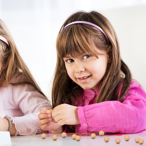 KALLORY Unfinished Wooden Round Balls, 100pcs Natural Small Wood Balls 12mm Gnome Gnome Noses Loose Wooden Beads for DIY Crafts Jewelry Making Art KALLORY