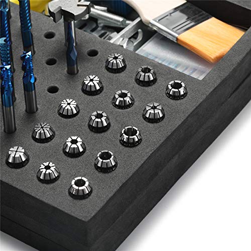 Genmitsu EVA CNC Milling Bit Storage Tray with 85 Holes, 200mm x 200mm x 43mm Genmitsu