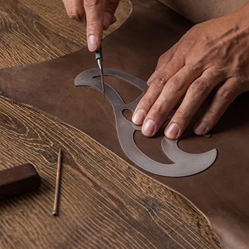 3pcs Steel French Curve Rulers Set, Metal Drafting Drawing Cutting Template for Leather Craft Projects Tool, Leather Cutting Ruler Stencil, StryiCarvingTools