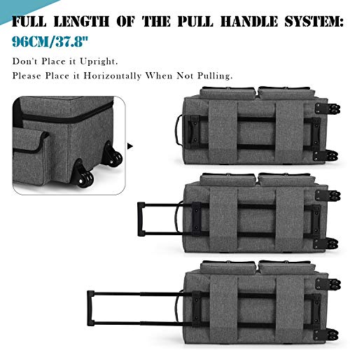 Yarwo Rolling Craft Tote Bag with Wheels Compatible for Cricut Maker, Maker 3, Explore Air 2, Cameo 4, Double Layers Carrying Case for Die Cut Yarwo