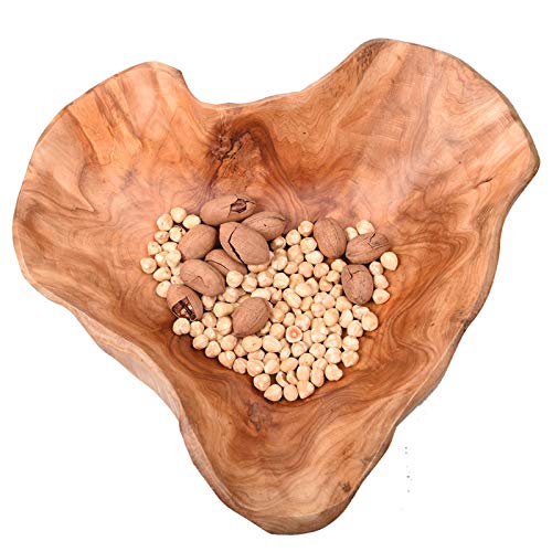 KIDYBELL Wood bowl(12"-14"),Handmade Natural Root Carving Bowl Fruit Salad Bowl Creative Wooden Bowl KIDYBELL