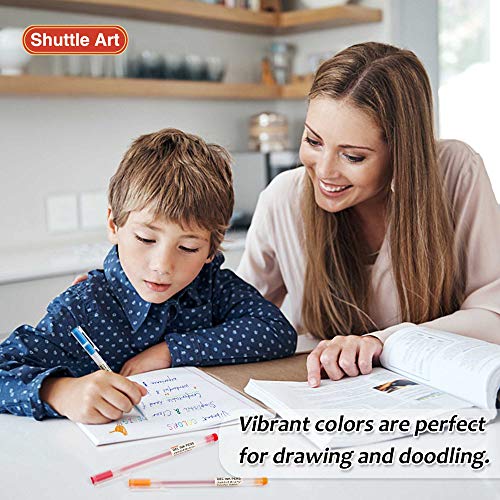 Shuttle Art Gel Ink Ball Point Pens, 15 Colors Japanese Style Pens, 0.38mm Extra-Fine Ballpoint Pens for Home, School and Office Shuttle Art