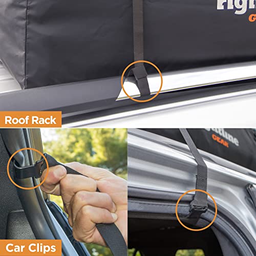 Rightline Gear Range 3 Weatherproof Rooftop Cargo Carrier for Top of Vehicle, Attaches With or Without Roof Rack, 18 Cubic Feet, Black Rightline Gear