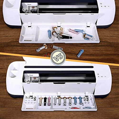 Duryeo Blade Storage Insert for Cricut Maker 3 & Maker, Blades Tray, Drawer Blade Housing and Quickswap Tip Accessories Organizer (White, Blades and Duryeo