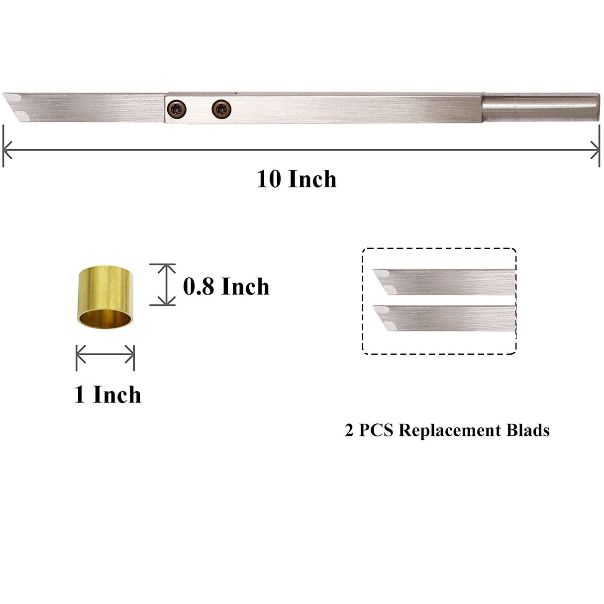 Parting Woodturning Lathe Carbide Tipped Grooving Tool with 2pcs Carbide Inserts and Copper Hoop Dirtech