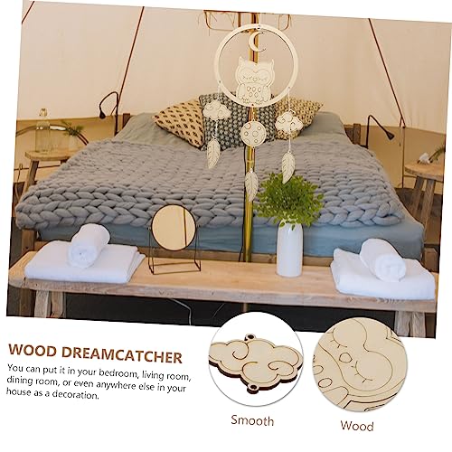 DECHOUS 2 Pcs Wind Chime Ornament Baby Nursery Wood Cutout Wood Dream Catcher Dream Catcher Making Kit Baby Nursery Wood Hanging Dream Catchers DECHOUS