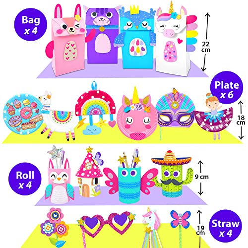 KRAFUN My First Unicorn Bunny Paper Craft Kit for Toddlers and Girls Age 3-8 Years Old, Include 18 Cute DIY Arts and Crafts Projects, Organized Art KRAFUN