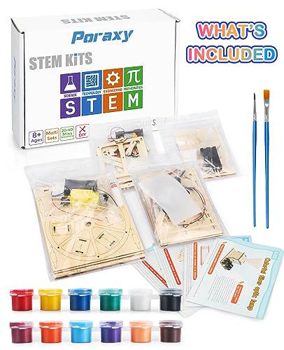 4 in 1 STEM Kits, STEM Projects for Kids Ages 8-12, 3D Wooden Puzzles, DIY Educational Science Model Kits, Crafts Building Toys, Christmas Birthday Poraxy