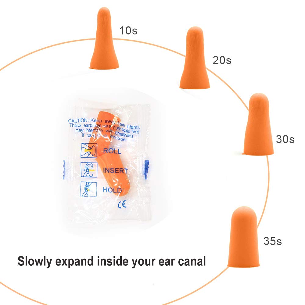 Quality Foam Earplugs 200 Pair - 32dB Noise Cancelling Soft High Decibel Ear Plugs for Noise Reduction Ear Protection Concerts Loud Music Shooting Quality Plugs by Rips