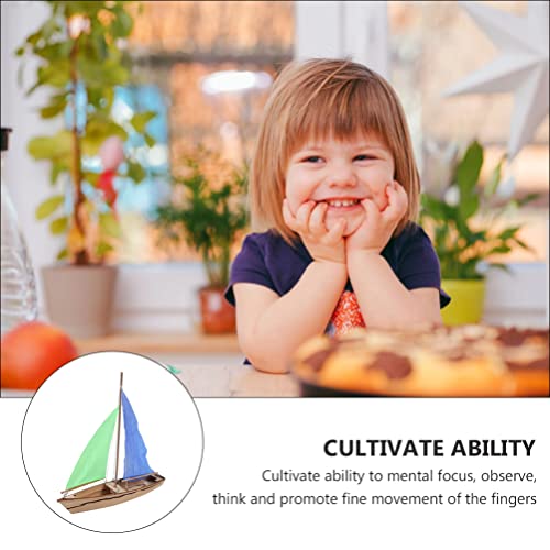 Gadpiparty 1Set DIY Wooden Sailboat Model Kits, Wood Boat Craft Model Boat Building Activities Woodcrafts Education Puzzle Toy for Kids Party Favors Gadpiparty
