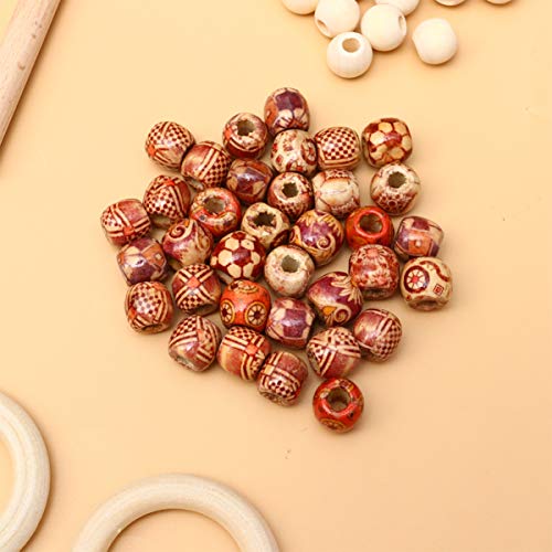Healifty 1 Set 133PCS Weaving kit Plant Wall Hanger Knitting Supplies Accessories Hanging Tapestry Wood Beads for Macrame Wood Rings for Crafts Healifty