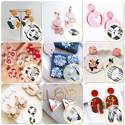 Polymer Clay Cutters for Earrings Making, 705 PCS Set with 49 Shapes Stainless Steel Cutter Tools, 640 Jewelry Accessories, 16 Circle Shape Earring Cruzix