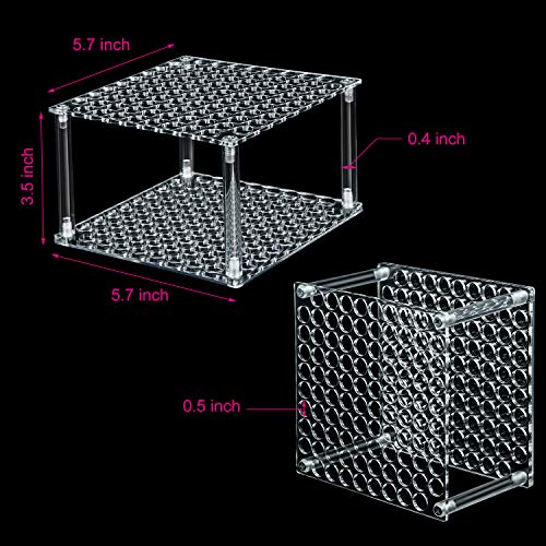 96 Hole Pencil Brush Holder Acrylic Pen Holder Desk Stand Organizer for Pencils Paint Brushes Markers Display and Home Storage (2 Pieces) Outus